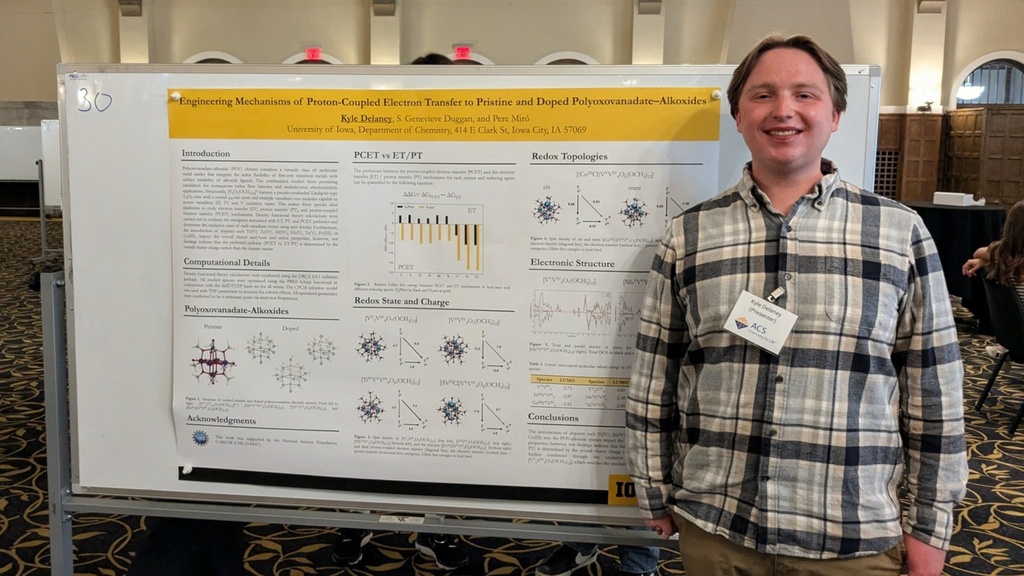 Kyle at the 2025 Undergraduate Research Symposium presenting a poster